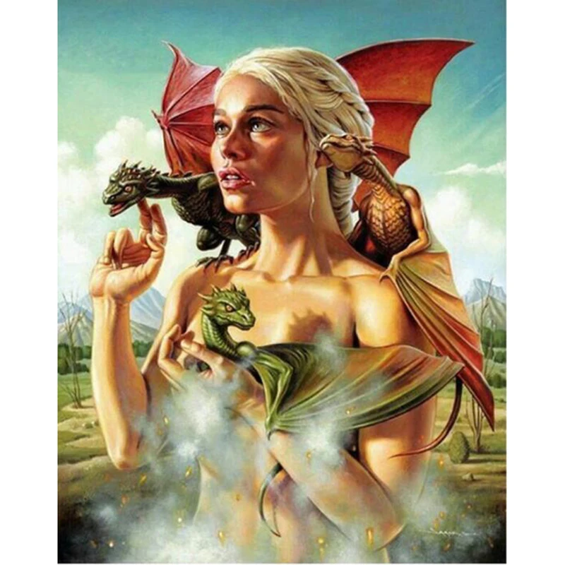

dragon 5D Diy Daimond Painting,Cross-stitch Game of Thrones 3D Diamond Mosaic Full square Rhinestones Paintings Embroidery