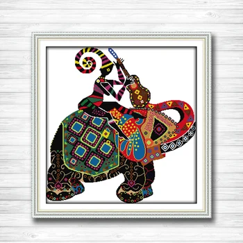 

National elephant painting dmc 14CT 11CT counted cross stitch Needlework Set Embroidery kits chinese cross stitch Home decor
