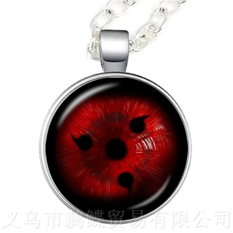 

2018 New Anime NARUTO Sharingan Necklace Sasuke Itachi Pendant Chaveiro Sweater chain Jewelry Souvenir For Her
