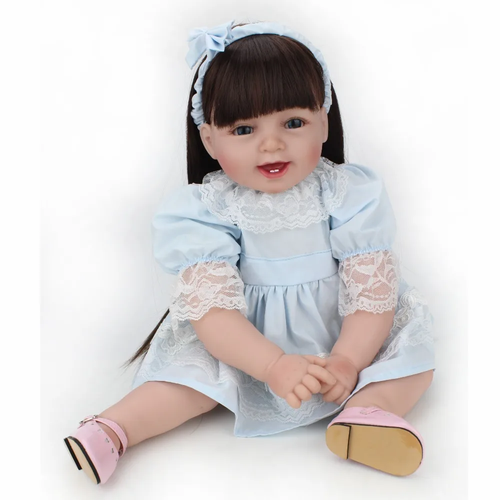 Силиконовая кукла Reborn Baby развивающая Детская Принцесса 22 дюйма тканевая