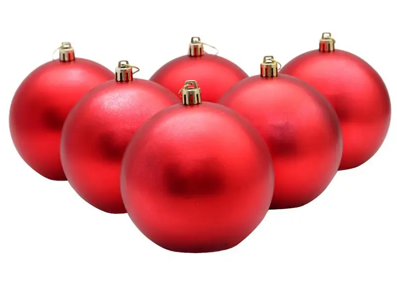 

6pcs Christmas Ball Solid Color Decorative Shiny Plastic Ornament Ball 10CM For Christmas Decor
