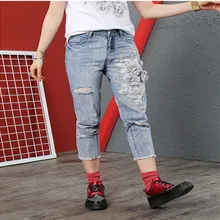 Высококачественные Брендовые женские джинсы с вышивкой, джинсовые Роскошные элегантные женские брюки