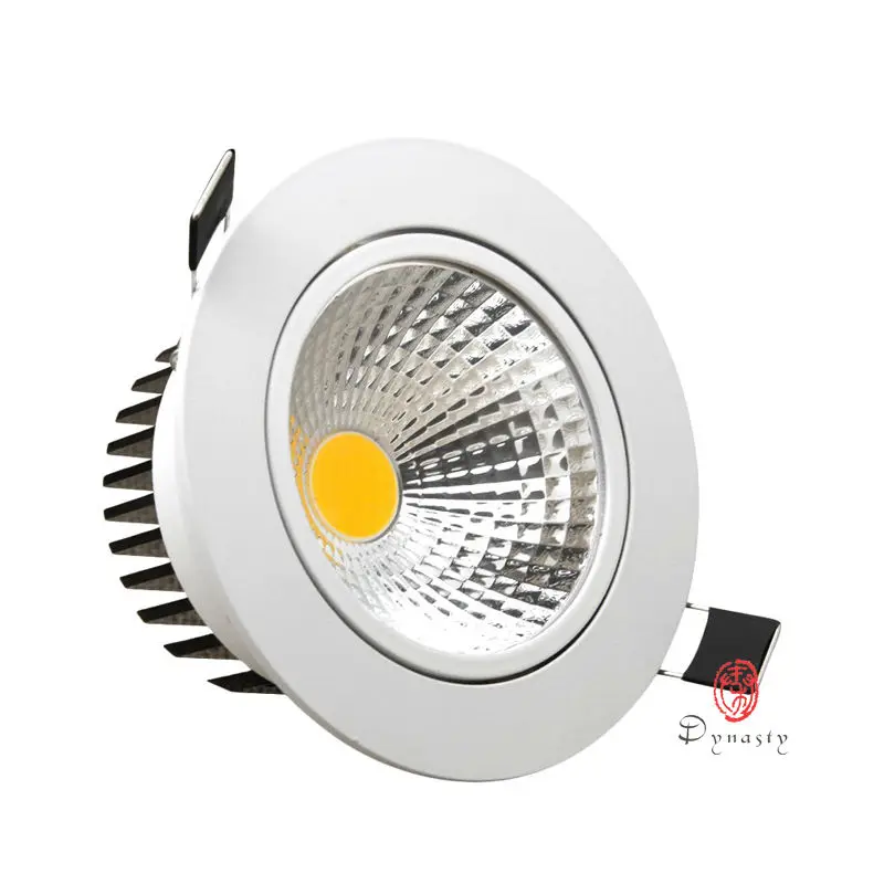 

10Pcs/Lot Aluminum LED Downlight COB Spotlight Dimmable Ceiling Light Recessed Commercial Lighting AC85-265V Free Ship Dynasty