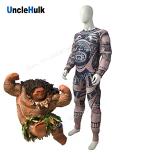 Мауи Shapeshifting полубог в моане фильм лайкра спандекс косплей костюм и внутренний большой Мышцы костюм | UncleHulk