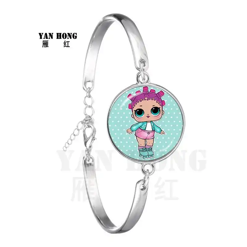 Хит продаж, красивая кукла, стеклянный браслет, 18 мм, стеклянный купол, мультфильм, ювелирные изделия, Круглый стеклянный браслет, детский ша...