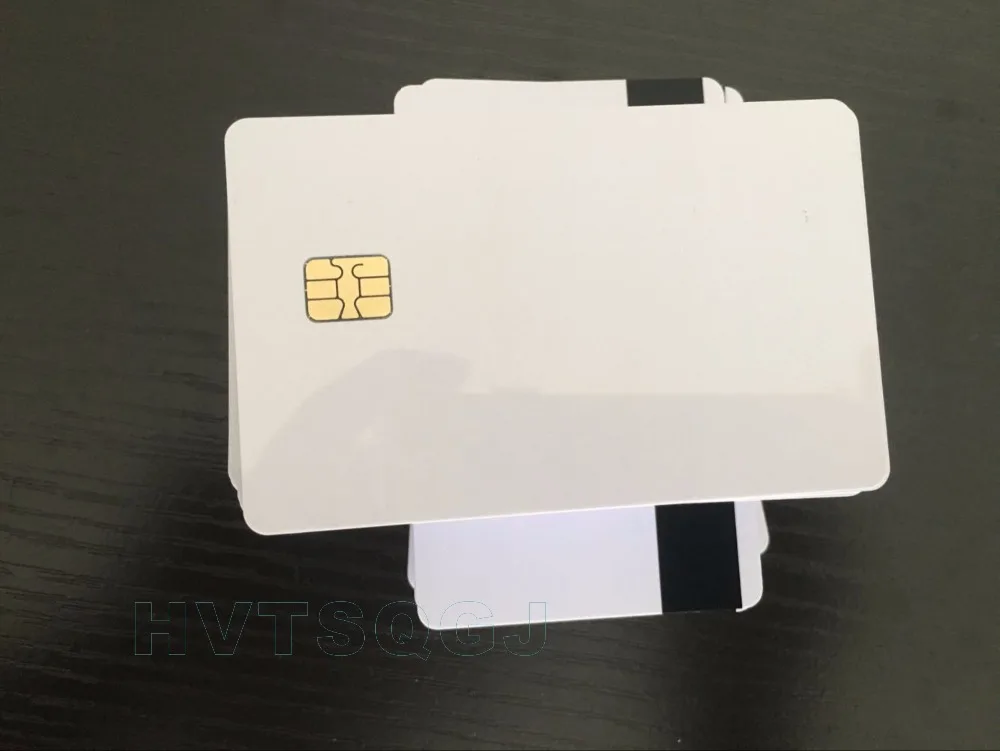 

10pcs Free shipping Blank Contact IC Card sle4442 chip card with magnetic strip