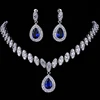 Emmaya Simulated Bridal Jewelry Sets Silver Color Necklace Sets 4 Colors Wedding Jewelry Parure Bijoux Femme ► Photo 3/6