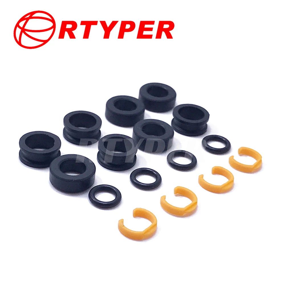 

4 Sets Fuel Injector Repair Kits Micro Filter Oring Plastic Gasket Pintle Cap 02306 For Bosch Injector