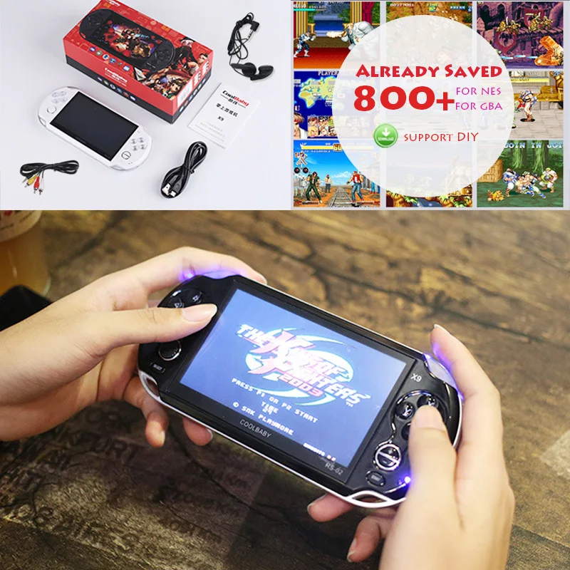 

Portable Handheld Games Consoles AV Output Built-in 800+ Classic Games MP5 Child Gift With 5.0" Screen 8GB for GBA/NES/16bit