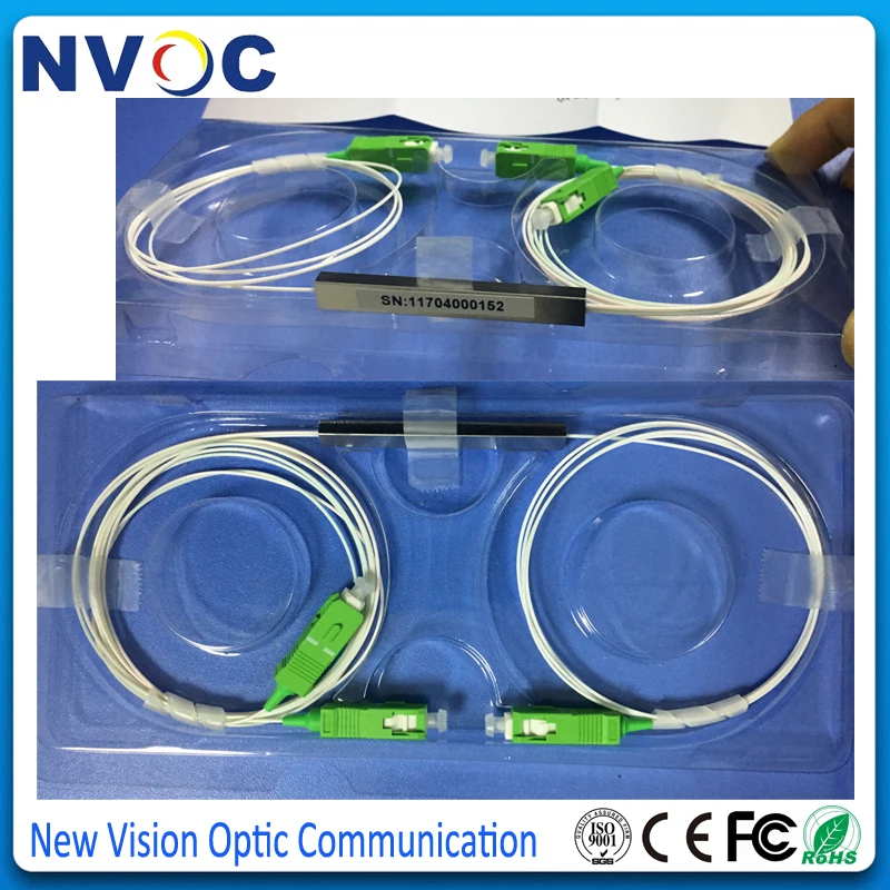10 шт./лот GPON GEPON 1x2 FTTH стальная труба мини-блок 1 м 0 9 мм SC/APC соединитель