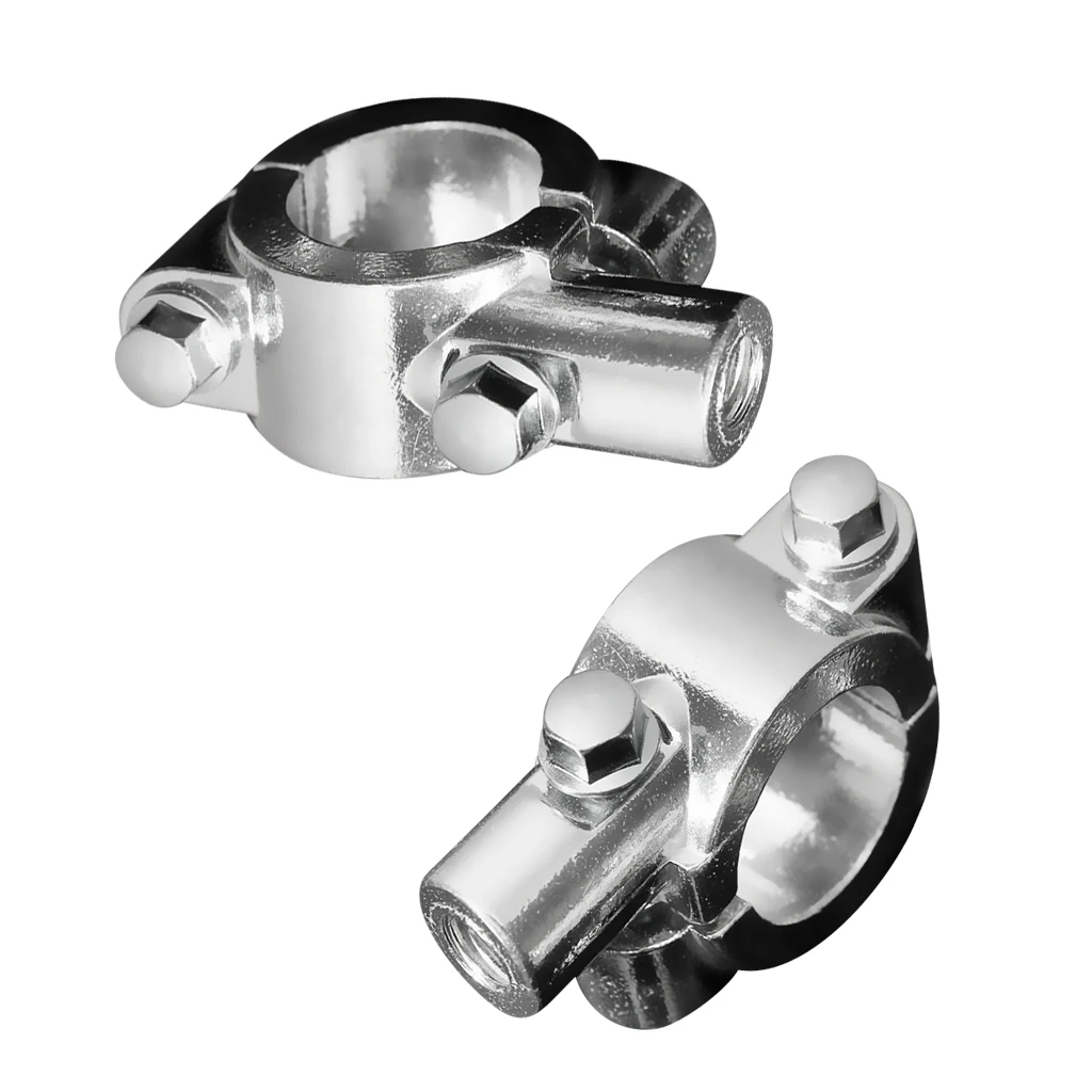 2x Mirror Mount Bracket Clamp For 7/8' (10mm) Handlebar Motorcycle Chrome miroir Espejo backets Motorbike Parts