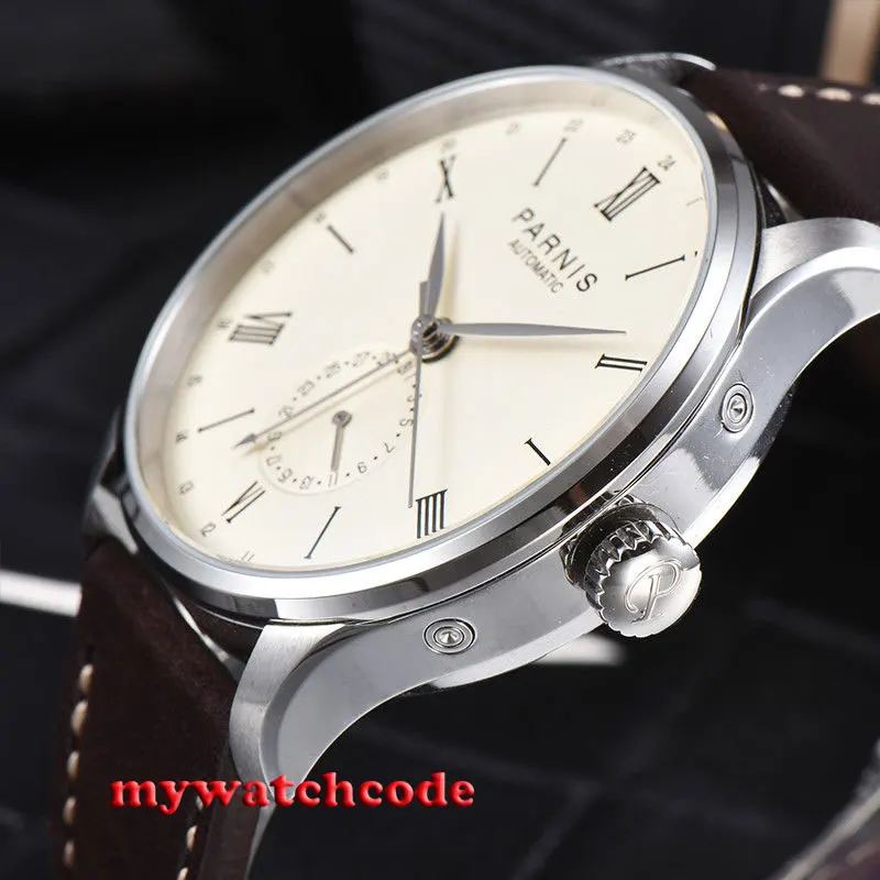 Мужские часы Parnis с кожаным ремешком 24 часа 42 мм|watch men|watch men watchwatch watch |