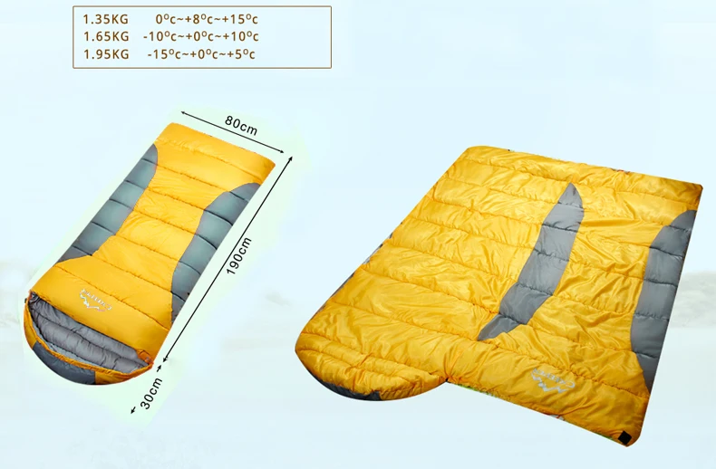 1,35x80 см хлопок спальный мешок 1,65 кг 1,95 кг 220 кг хлопок кемпинг спальный мешок зима осень конверт с капюшоном Открытый спальный мешок