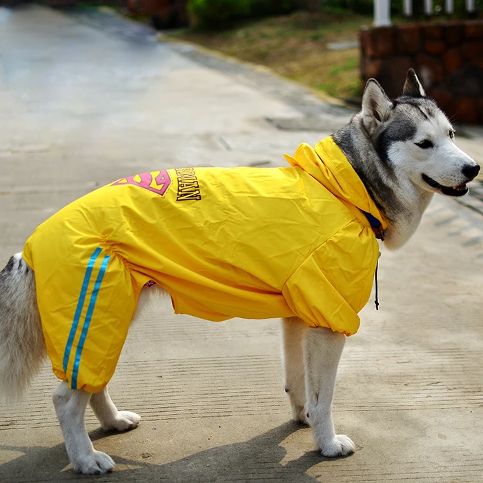 

10 Sizes Small Medium Large Dog Raincoat Big Dog Waterproof Clothes Jumpsuit Superman Overalls for Golden Retriever Yorkshire