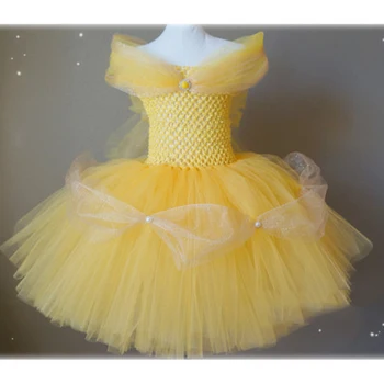 

Inspired Belle Dress Beauty and The Beast Princess Dress 2-10y Girl Tutu Dress Cosplay Costume Halloween Baby Girl Kids Dress