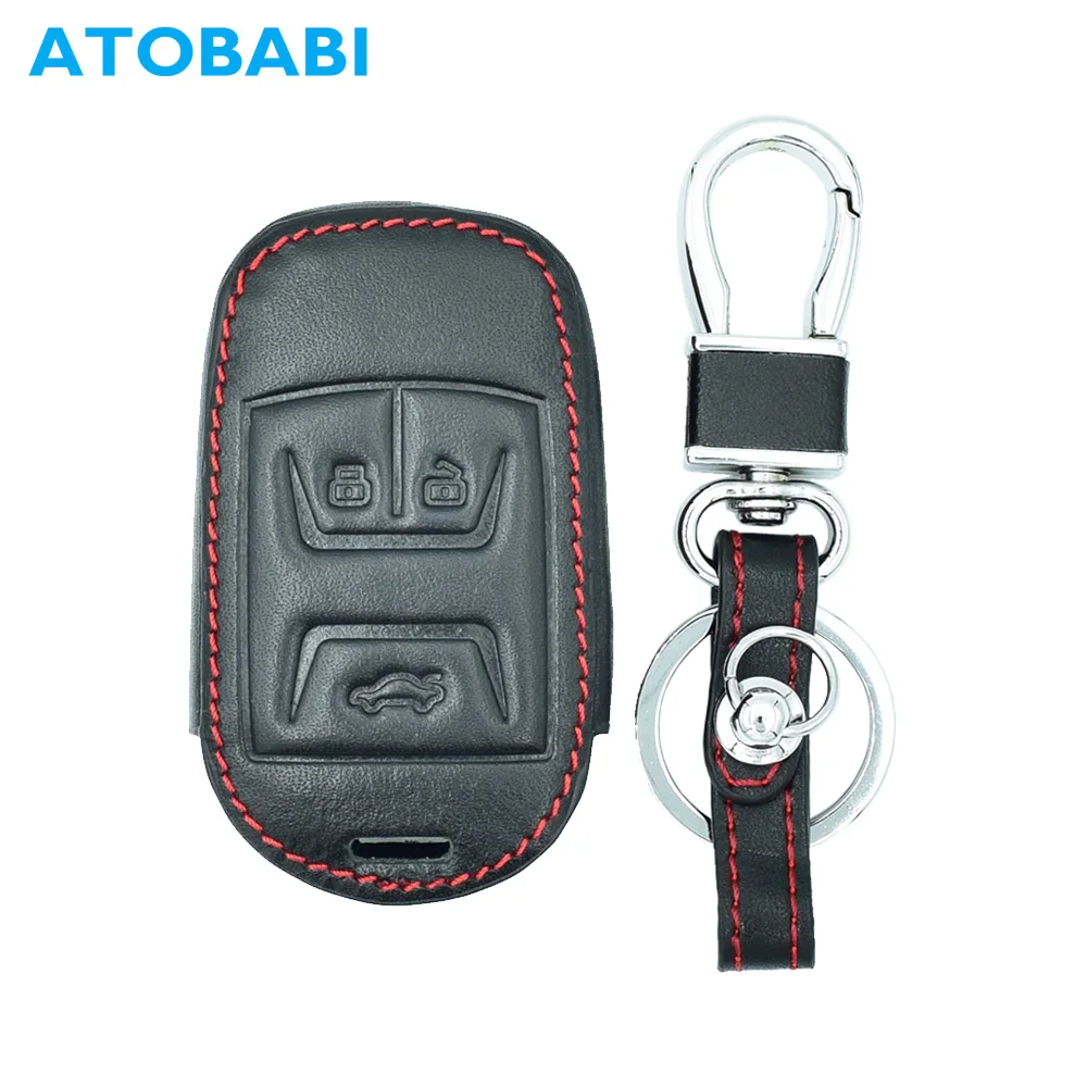 Чехол для ключей ATOBABI из натуральной кожи для Chery Tiggo 3 5 Chery ARRIZO 3 7 E3 E5 Bonus 3 Button Smart Auto Remote Fob Shell