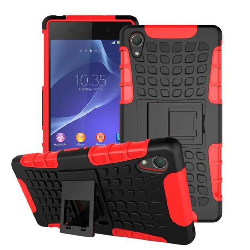 

YSW For Sony Xperia Z2 Case Armor Hybrid Shockproof Silicone Hard Stand Cover For Sony Xperia Z2 L50 D6503 D6502