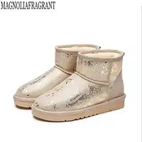 Genuine Leather Snow Boots 2017 Women Winter Boots Mother Shoes Antiskid Waterproof Flexible Women Fashion Casual Boots k304