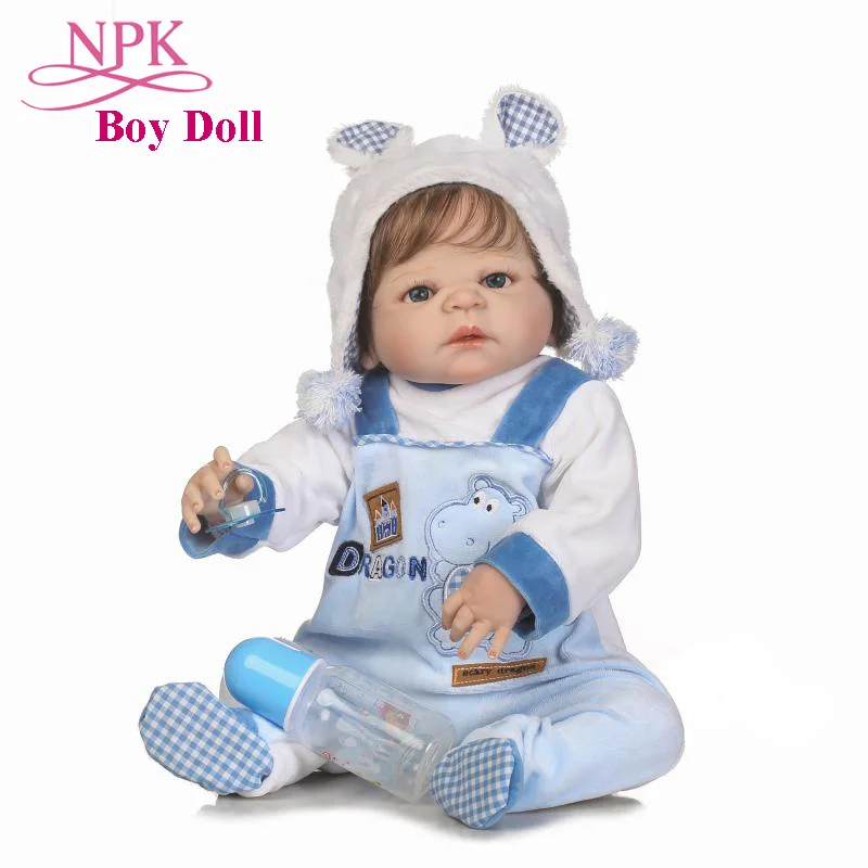 

22inch NPK Full Body Silicone Bebes Reborn Doll Adorable Baby Boy Doll Reborn Toys For Children Kids Bathe Toys Girl Gift Boneca