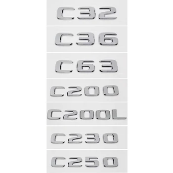 

for Mercedes Benz AMG W203 W204 C32 C36 C63 C200 C200L C230 C250 Trunk Lid Sticker Number Plastic Emblem Car Exterior Decoration