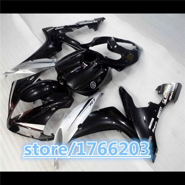 ABS Обтекатель Набор пластиковый комплект для YZFR1 2004 2006 черный серебристый 04 05 06