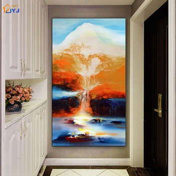 

Chinese Landscape Picture Canvas Wall Art 100% Hand Painted Modern Abstract Oil Painting for Home Decor Gift No Frame FCS009-5