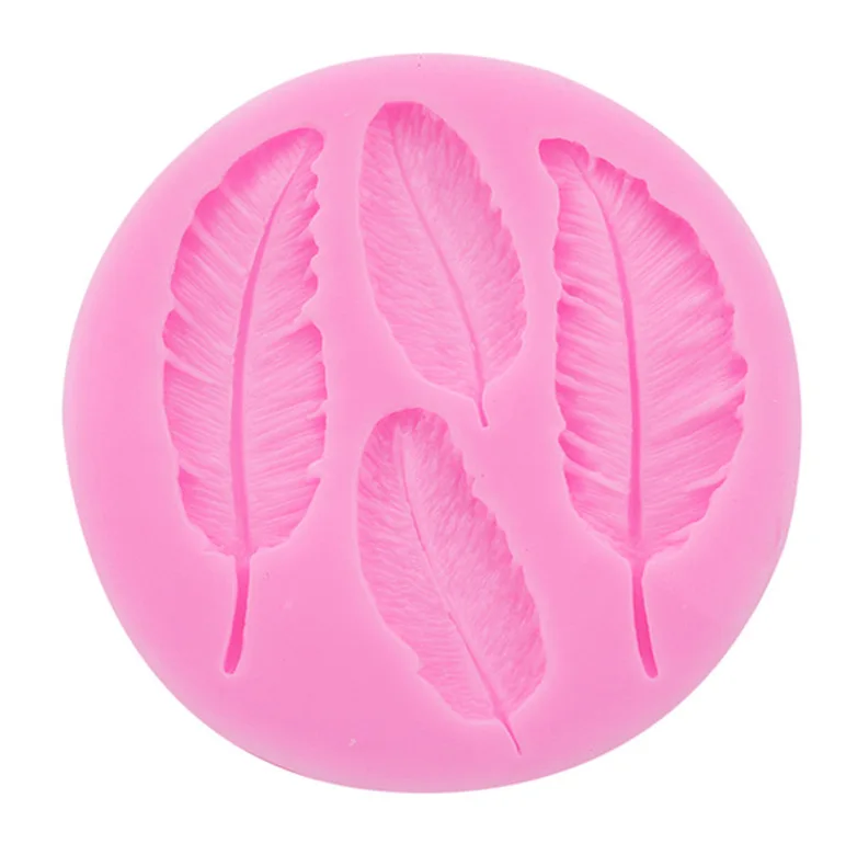 Leaves Feather Shaped 3D Reverse Sugar Molding Fondant Cake Silicone Mold For Fimo Polymer Clay Molds Decoration Tools (1)