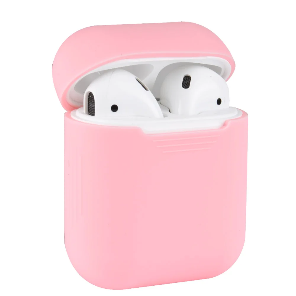 Силиконовый противоударный чехол для наушников для Apple AirPods - Цвет: Розовый