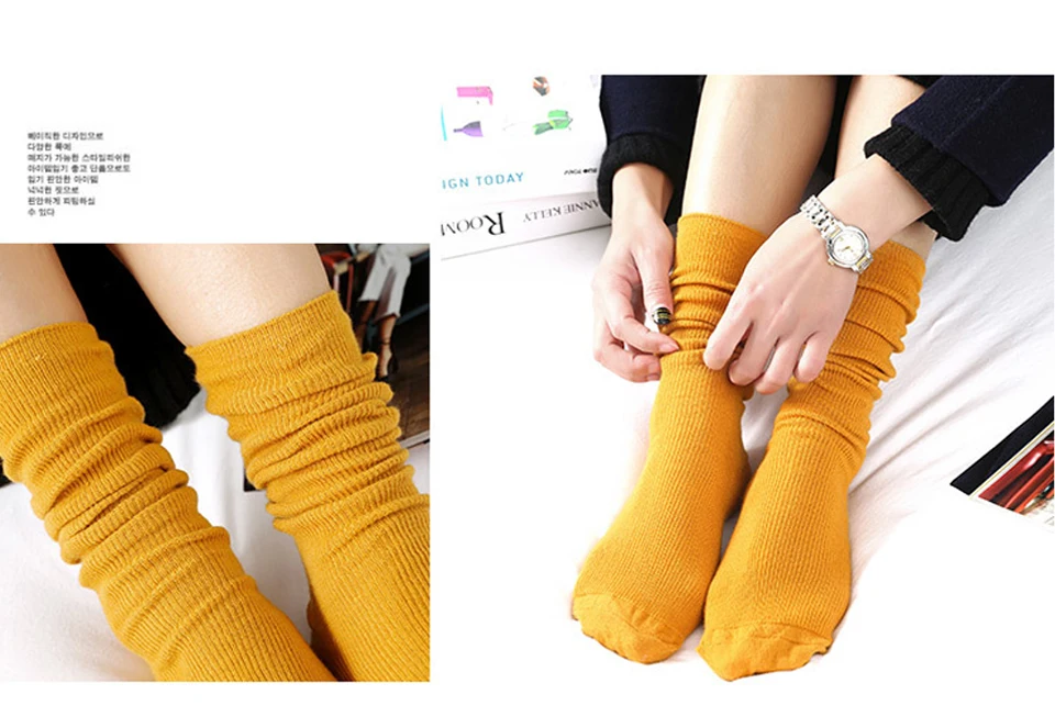 Hot Harajuku Cool Socks Art Women Fashion Cotton socks Comfortable Four Seasons Solid Simple Female Sox In Winter Autumn (7)