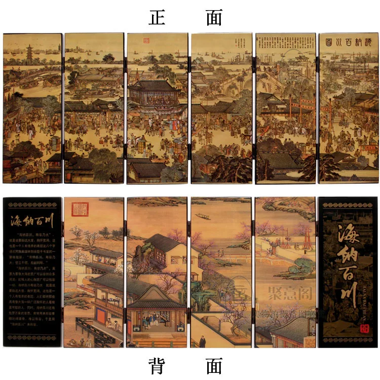 Китайская винтажная старинная декорация древнего города Складная перегородка из шести частей складной экран