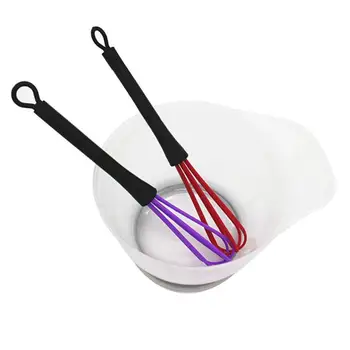 

Hair Dyeing Bowl Whisk Dye Cream Dyestuff Whisk Multi-functional Hairdressing Styling Tool with Random Color 2style random color