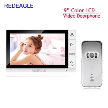 

Wired 9 inch Color LCD Monitor Video Door Phone Doorbell Intercom System 940nm IR Night Vision Rainproof Camera