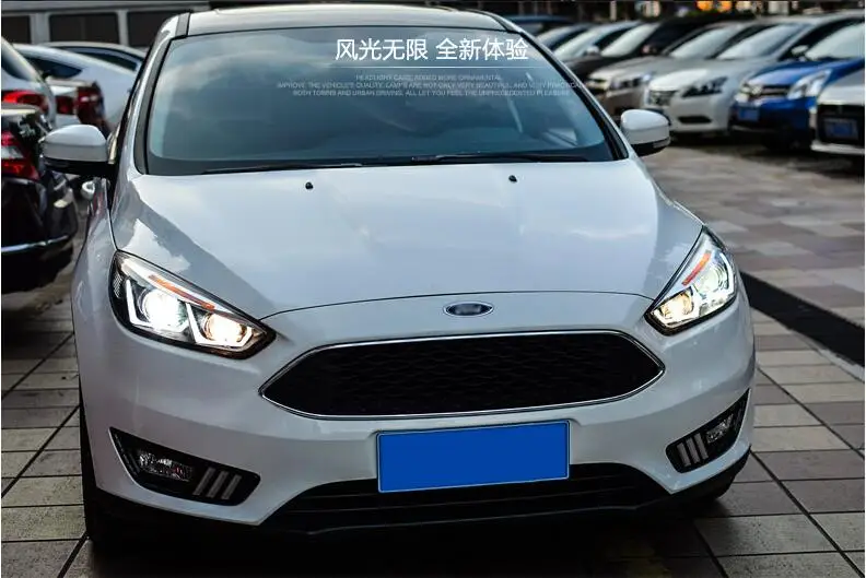 Hireno фары для- Ford Focus фар автомобиля сборки светодиодный DRL ангел объектив двойной луч ксеноновые 2 шт