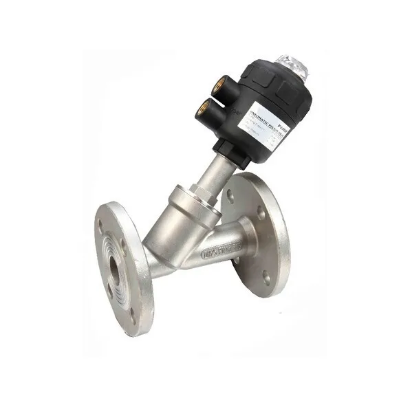 

1 inch 2/2 Way single acting pneumatic angle seat valve normally closed 50mm actuator with flange ends