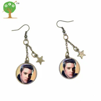 Elvis Presley Classic the king of rock singer earring super star glass cabcochon super star earring ER051