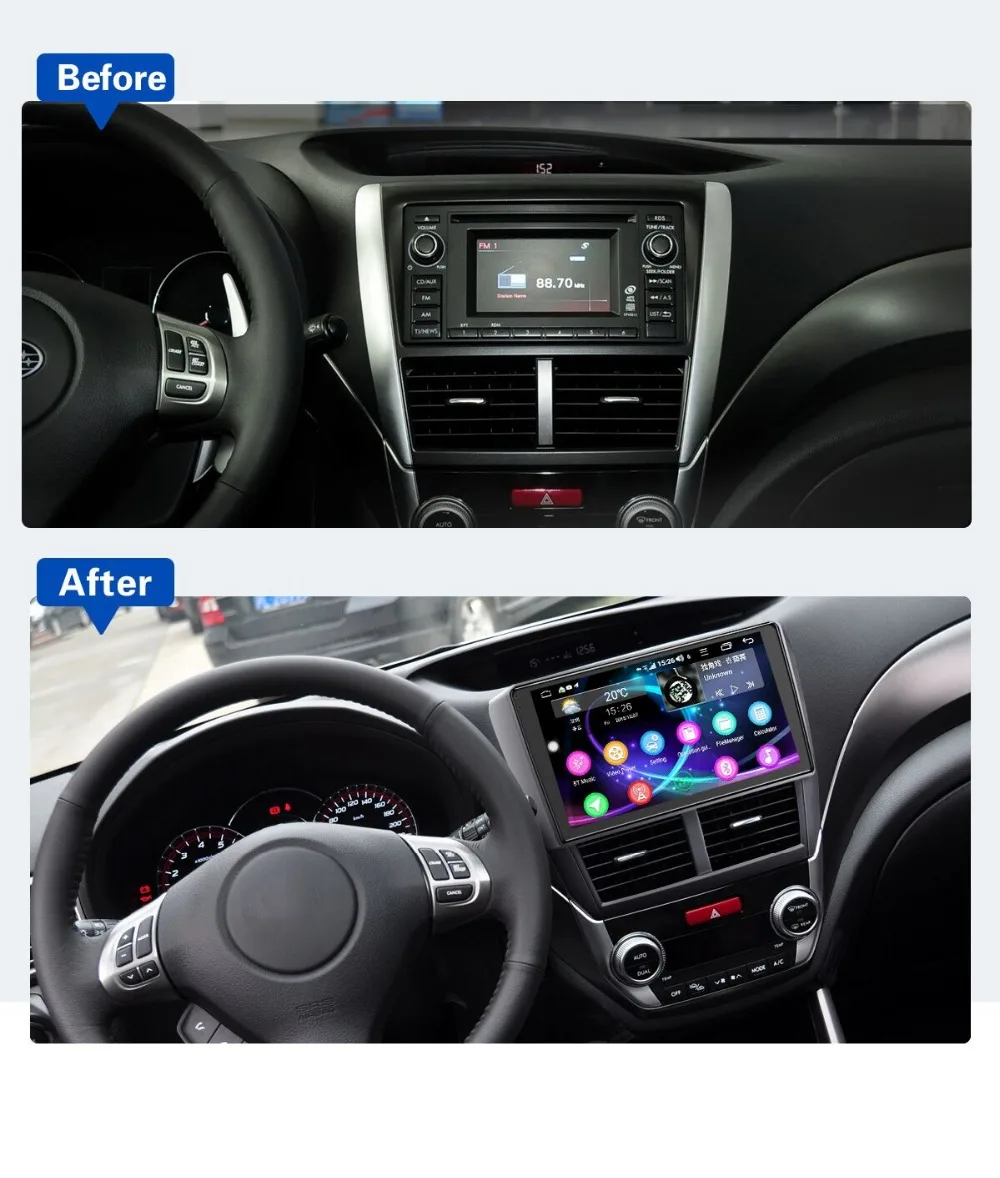 Clearance 9"Android Car Radio Stereo GPS Head Unit For Subaru Forester 2008-2012 Multimedia Player Built-in 4G Modem DSP Wireless Carplay 4