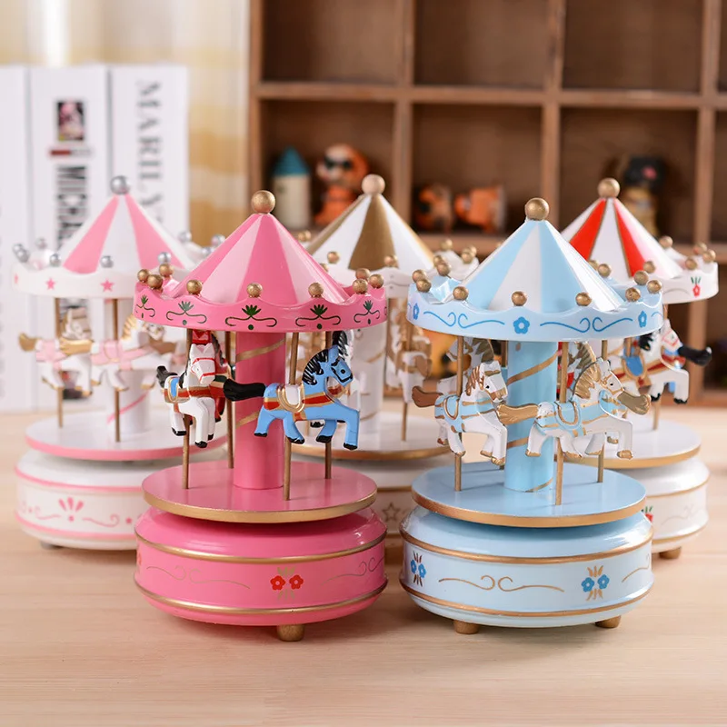 

Musical Carousel Horse Wooden Carousel Music Box Toy Child Baby Game