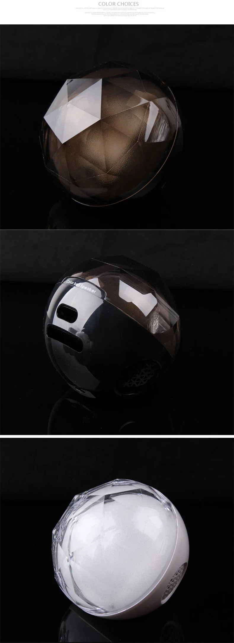 Portable Bluetooth speaker Portable Wireless Loudspeaker LED Light Crystal Ball Bluetooth Speaker Night Light USB MP3 Player07