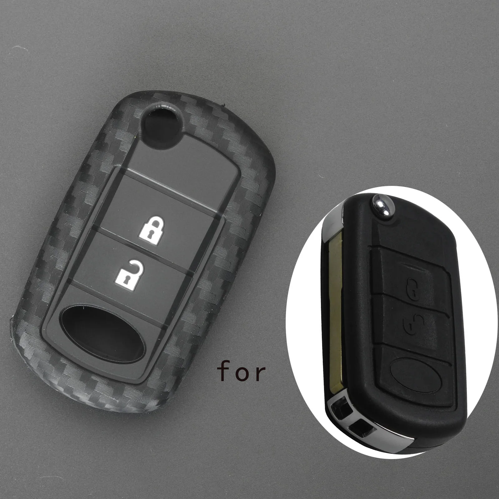 Green Silicone Case Cover For Land Rover Range Discovery LR3 Flip Key 3 Buttons