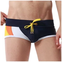 Мужские плавки-трусы для плавания Шорты Трусы боксеры в стиле пэчворк с низкой талией мужские сексуальные купальные пляжный шорты купальник