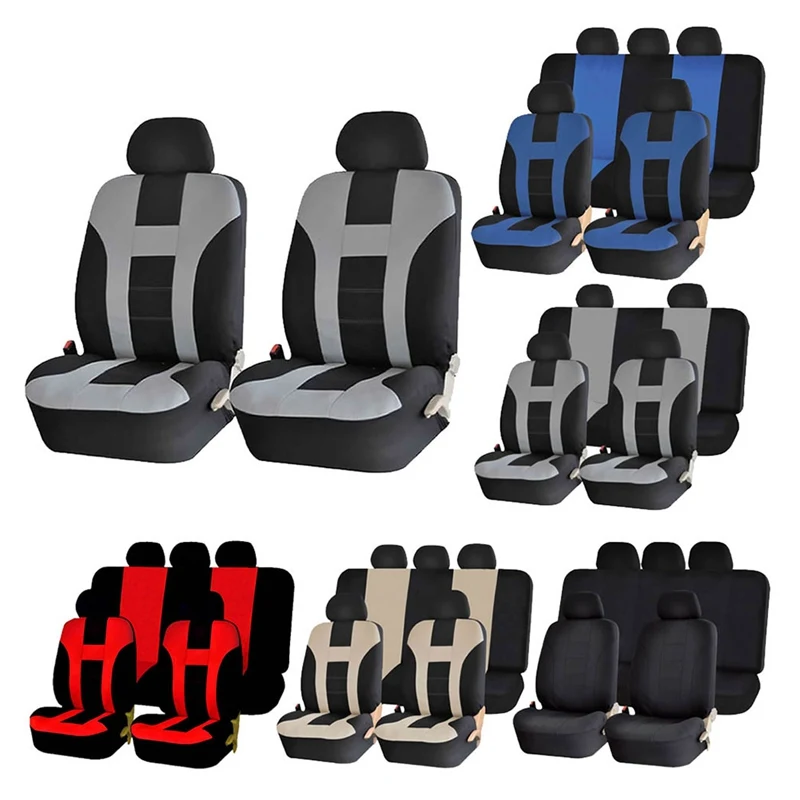 Чехлы для автомобильных сидений, набор, универсальные, подходят для большинства автомобилей, чехлы с шиномонтажной дорожкой, Стильный чехол для автомобильных сидений
