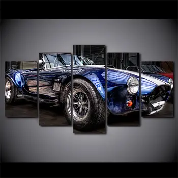

Framed Picture Car Ford Shelby Cobra Classic Painting Wall Art Canvas Home Decor