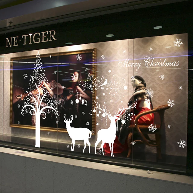 210125cm large size christmas wall stickers diy window home decor white christmas tree reindeer - Large Reindeer Christmas Decorations 210125cm large size christmas wall stickers diy window home decor white christmas tree reindeer - Large Reindeer Christmas Decorations