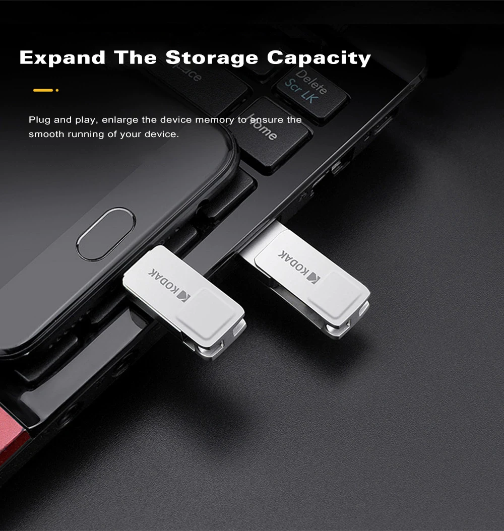 Kodak K223C 16 usb-флэш, совместимо с ПК и смартфоном флеш-накопитель USB3.1 Тип-C OTG 32 Гб карта памяти 64 Гб памяти usb 3,0 128 ГБ флэш-накопитель USB пользовательских