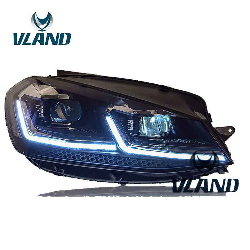 VLAND Заводская фара для гольфа 7,5 светодиодный фонарь с ангельскими глазами светодиодный DRL H7 ксеноновая лампа+ Plug And Play