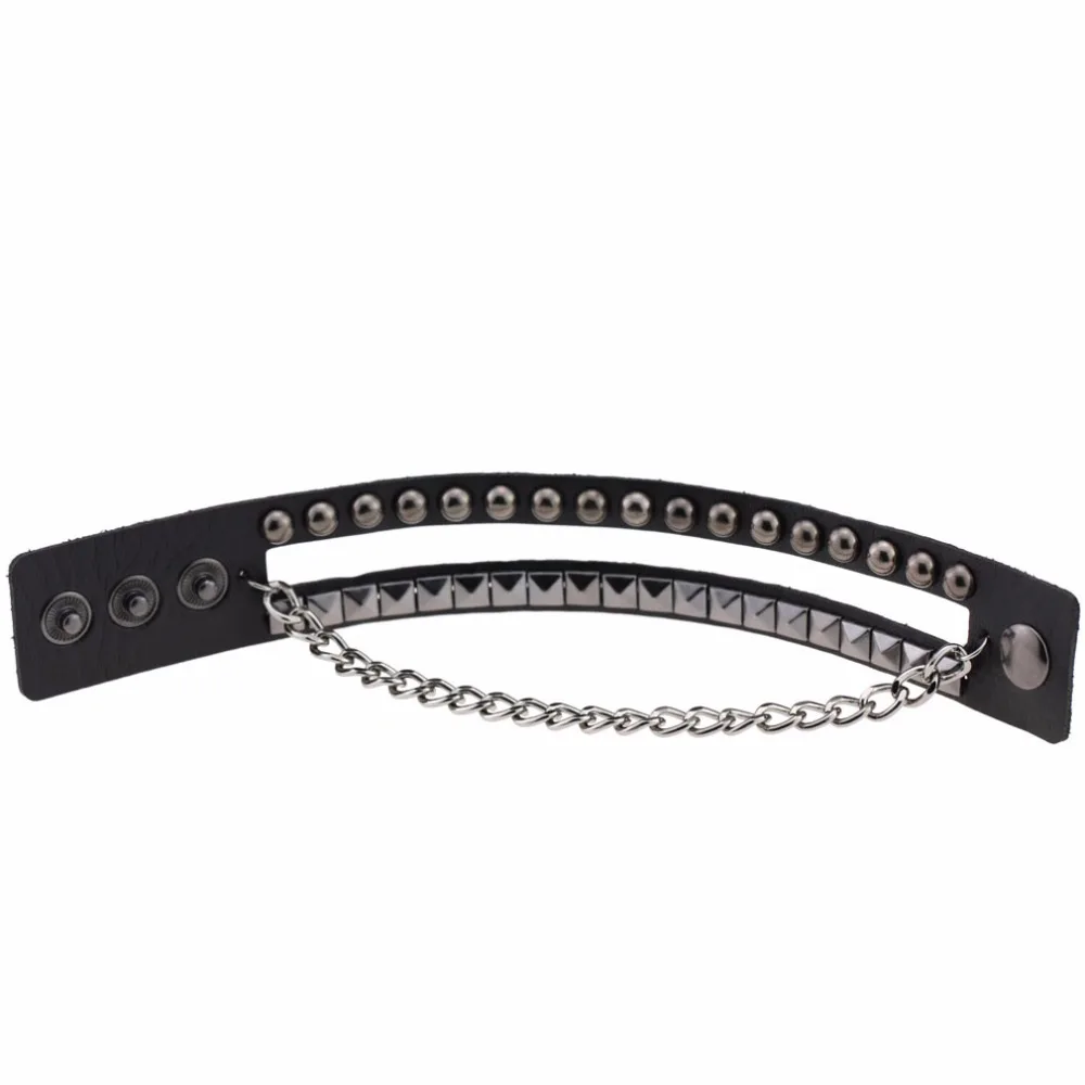 Многослойные рок заклепки-шипы цепи готический панк широкие манжеты кожаный браслет Модные мужские браслеты ювелирные изделия pulseiras