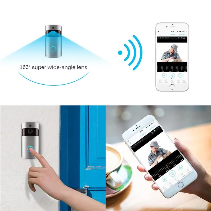 Wi Fi Smart беспроводной безопасности Дверные звонки HD визуальный запись системы селекторной связи видео телефон двери удаленного мониторинга