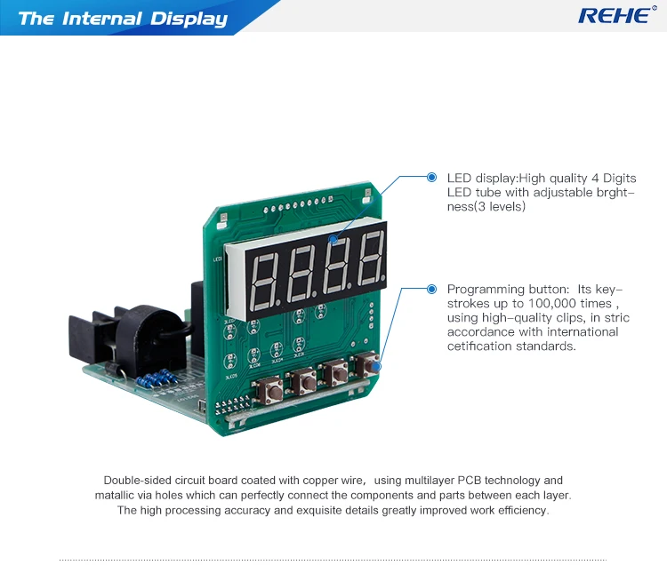 REHE RH-AA71 80*81 мм цифровой однофазный Амперметр Панель электронный измеритель мощности