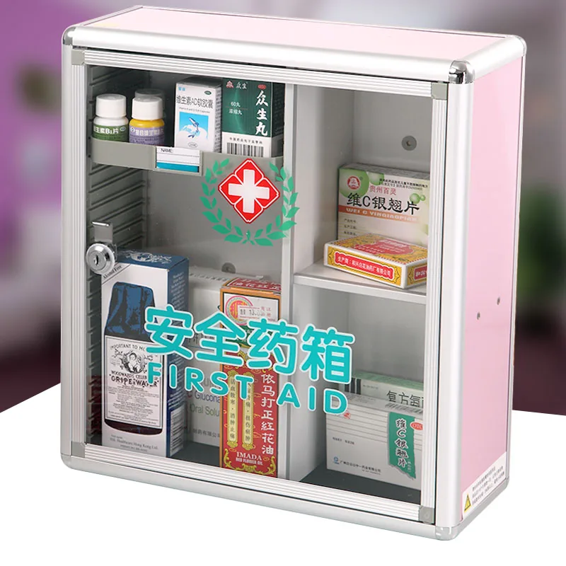 Household wall mounted medicine storage box kits for home use