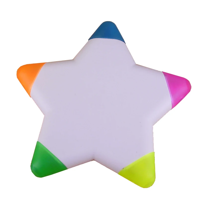 

[Free logo ] 1000pcs/lot 5 end star shape kawaii promotional custom logo branded printed gift highlighter marker pens wholesale